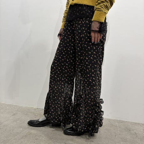 【 PoI 】 flower jaquard frill pants