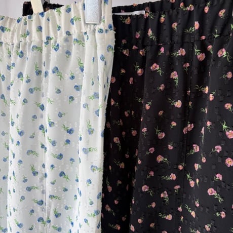 【 PoI 】 flower jaquard frill pants