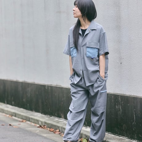 【 daichïogata 予約 】 SEERSUCKER OPEN COLLAR SS SHIRT -2027年4月発送予定-