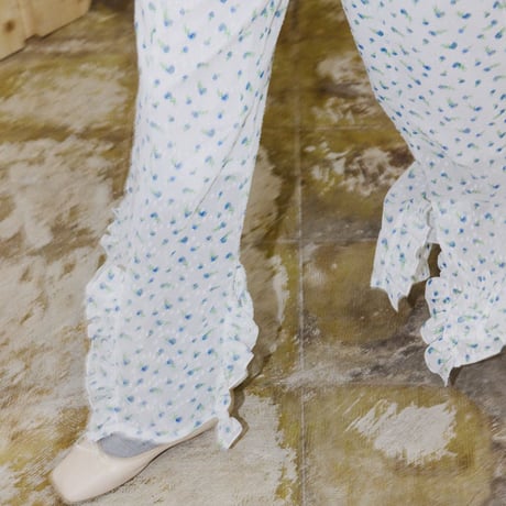 【 PoI 】 flower jaquard frill pants
