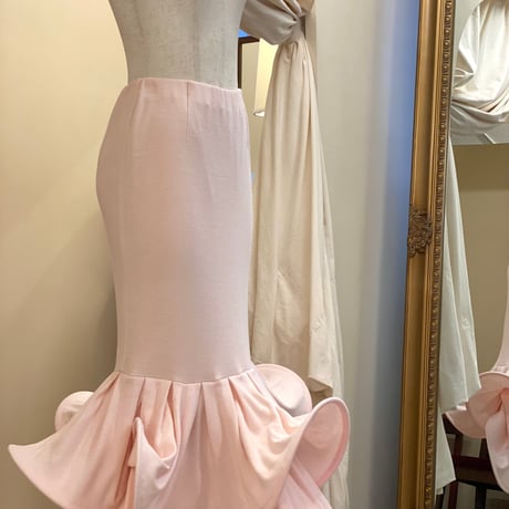 【 overlace 予約 】 petal hem knit skirt