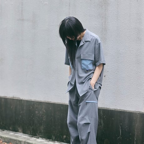 【 daichïogata 予約 】 SEERSUCKER OPEN COLLAR SS SHIRT -2027年4月発送予定-