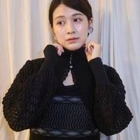 【 ritsu 予約 】 Lame knitted cropped wave cardigan -2027年3月～5月発送予定-