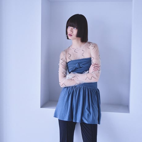 【 PoI 予約 】 narrow border tunic dress -2027年2月発送予定-