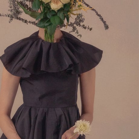 【 overlace 予約 】 organza flared cape blouse