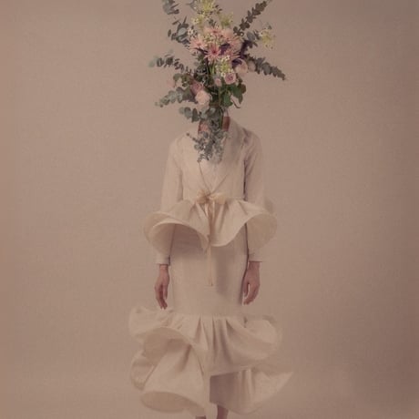 【 overlace 予約 】 petal hem organza tailored jacket