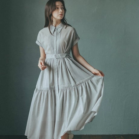【 Ruimeme 予約 】 pintuck shirt dress / mist green -2027年2月～3月発送予定-