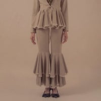 【 overlace 予約 】 double flared hem pants