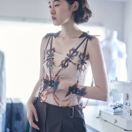 【 CHIHARUEGAMI 予約 】 HEART STICK HARNESS TOP -2027年3月発送予定-