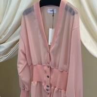 【 raiMu 】 Sheer Peplum Cardigan
