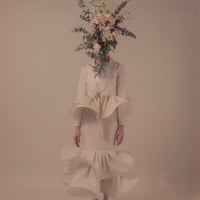 【 overlace 予約 】 petal hem organza skirt