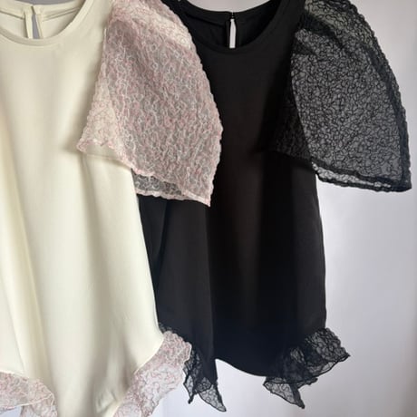 【 PoI 予約 】 mbroidered puff sleeve top -2027年3月発送予定-