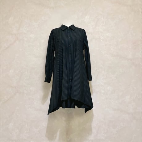 【 Ruimeme 予約 】 layered shirt tunic dress (stripe) -2026年12月～2027年1月発送予定-