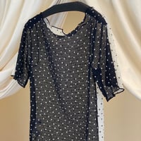 【 raiMu 】 2way Bicolor Short Sleeve Boat Neck Top