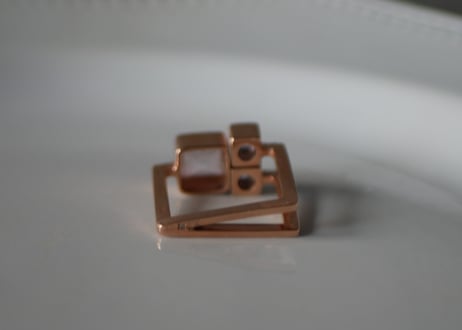 パリ展示会　Ia Jewels　ピンクトルマリン×アメジスト　ゴールドプレート　リング　指輪　ヨーロッパ