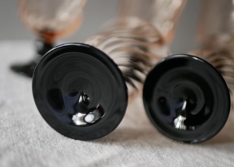 ミッドセンチュリー　ピンクガラス　リキュールグラス　フランスブロカント　ヴィンテージ