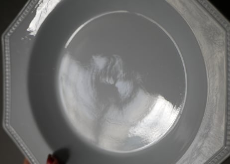 no.6 クレイユモントロー MONTEREAU オクトゴナル　アンティークプレート　ブルーグレー　フランスアンティーク