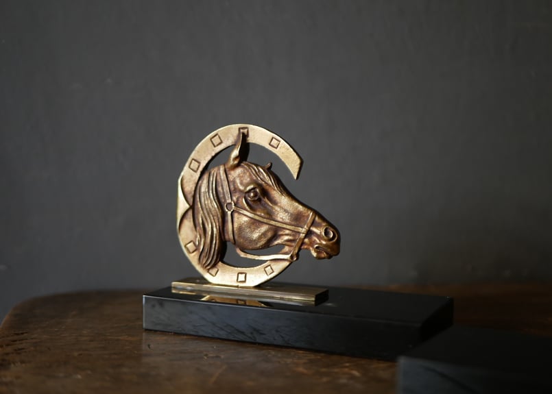 馬 CHEVAL ブックエンド ブロンズ フランスアンティーク アンティーク