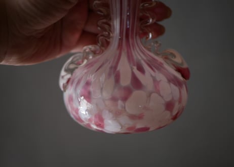 クリシー　オパリン　フラワーベース　花器　花瓶　ヴィンテージ　アンティーク