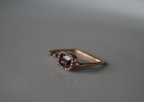 パリ展示会　Ia Jewels　スピネル×ダイヤモンド　ゴールドプレート　リング　指輪　ヨーロッパ
