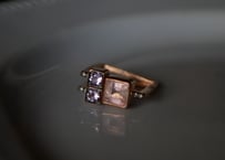 パリ展示会　Ia Jewels　ピンクトルマリン×アメジスト　ゴールドプレート　リング　指輪　ヨーロッパ