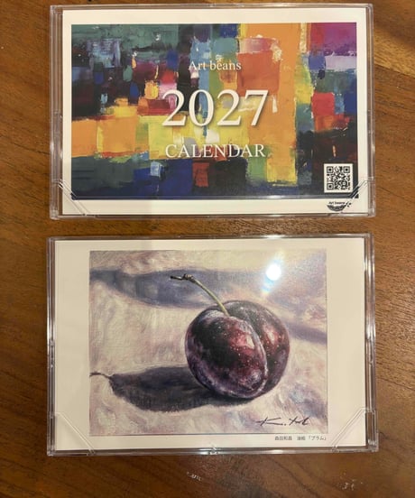 Art beans 2027カレンダー　卓上ハガキサイズカレンダー　静物ポスターカード付　全16枚