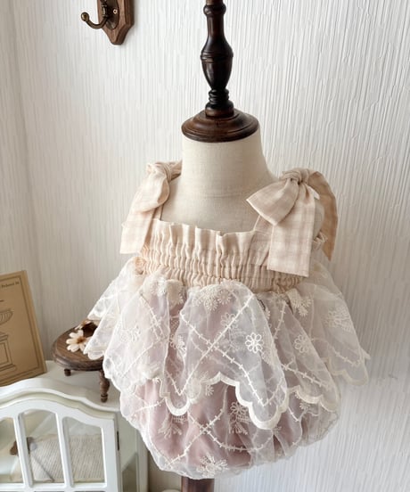 pinky diamond flower fairy rompers dress