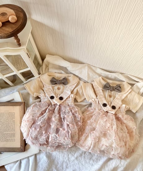 pinky flower tulle omekashi dress