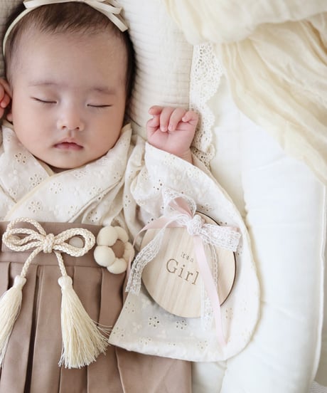 retro baby hakama waist flower《cotton flower×biscuit moca》