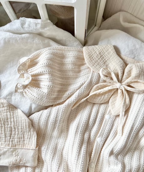 ceremony jacquard dot half rompers