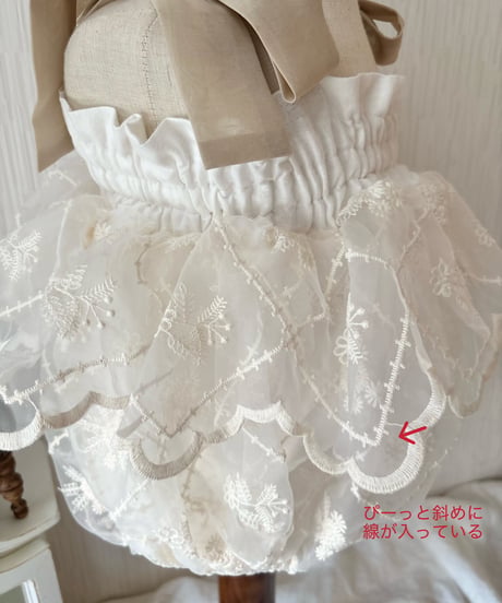 【OUTLET】french diamond flower organdy dress