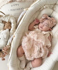 pinky flower tulle rompers dress