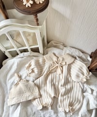 ceremony jacquard dot half rompers