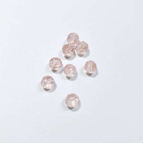 ファセットカットビーズ (FEG116 ≒Φ7mm ライトピンク) 【8個セット】