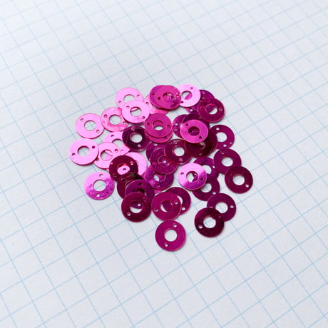 スパンコール リング・両サイド穴あり  7mm（ coha006 ピンク ）【0.5g】