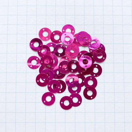 スパンコール リング・両サイド穴あり  7mm（ coha006 ピンク ）【0.5g】