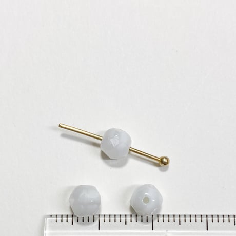 ファセットカットビーズ (FEG1327 ≒Φ5mm ホワイト) 【6個セット】