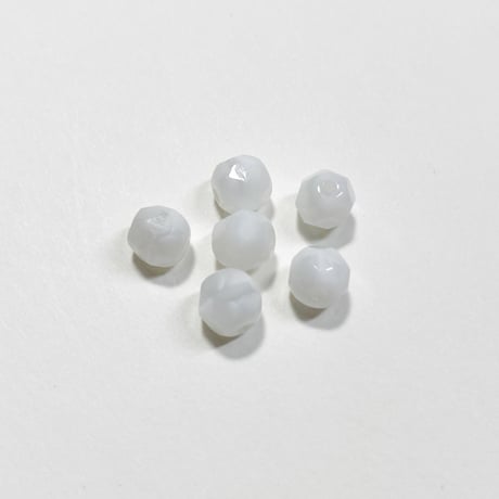 ファセットカットビーズ (FEG1327 ≒Φ5mm ホワイト) 【6個セット】