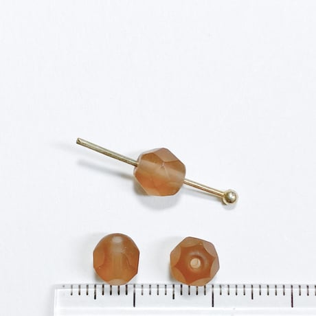 ファセットカットビーズ (FEG1100 ≒Φ6mm スリブラウン) 【6個セット】