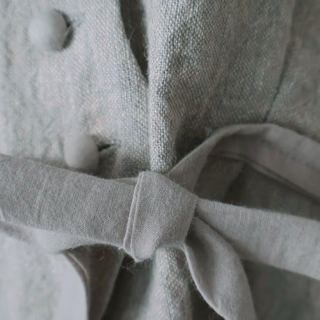 トリプルウォッシュリネン・カシュクールジレ／ブルーグレー