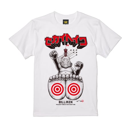 【ビリケンさん × Akihiro NiSHi 】セカイヘイワ BILLIKEN Tee (ライトブルー）※公式ライセンス商品