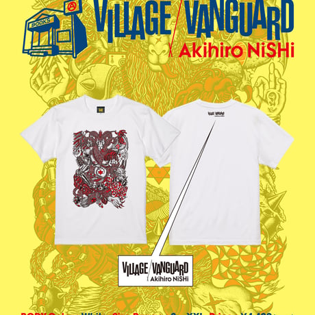 【VILLAGE VANGUARD × Akihiro NiSHi 】未 Tee (WHITE）