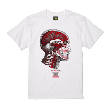 【VILLAGE VANGUARD × Akihiro NiSHi 】FACE CROSS SECTION Tee (WHITE）