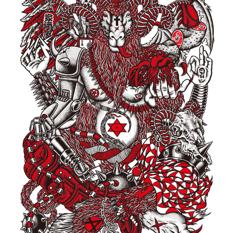 【VILLAGE VANGUARD × Akihiro NiSHi 】未 Tee (WHITE）