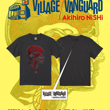 【VILLAGE VANGUARD × Akihiro NiSHi 】FACE CROSS SECTION Tee (SUMI）
