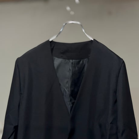 factory sample collarless jacket black