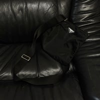 prada nylon logo shoulder bag black