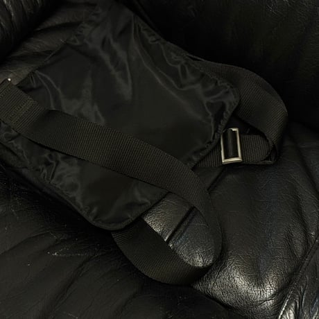 prada nylon logo shoulder bag black