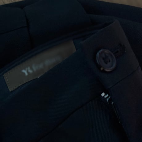 ys for men 2 tuck trousers black