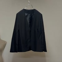 factory sample collarless jacket black